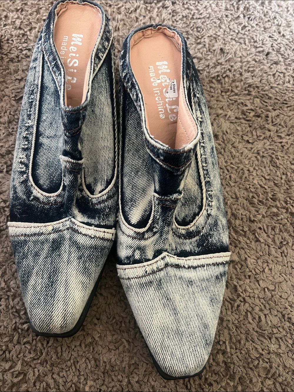 Vtg Denim Slip-On Men’s Shoes - Washed Blue